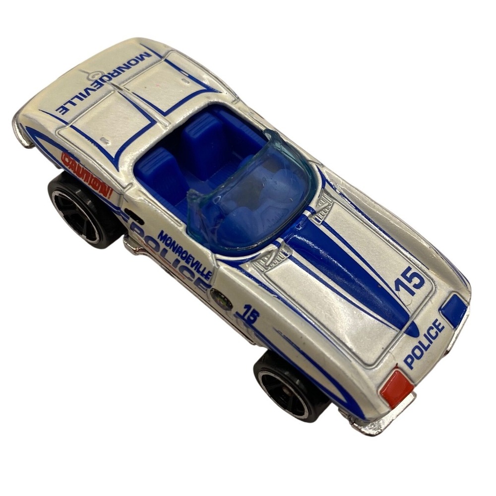 Vintage Hot Wheels 65 Corvette Stingray Monroeville‎ Police K-9 Unit White Blue
